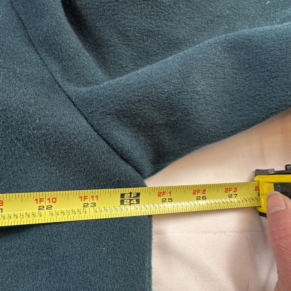 Forecaster Of Boston Wool Trench Overcoat Emerald Green Size 14 Classic Preppy - Picture 6 of 8